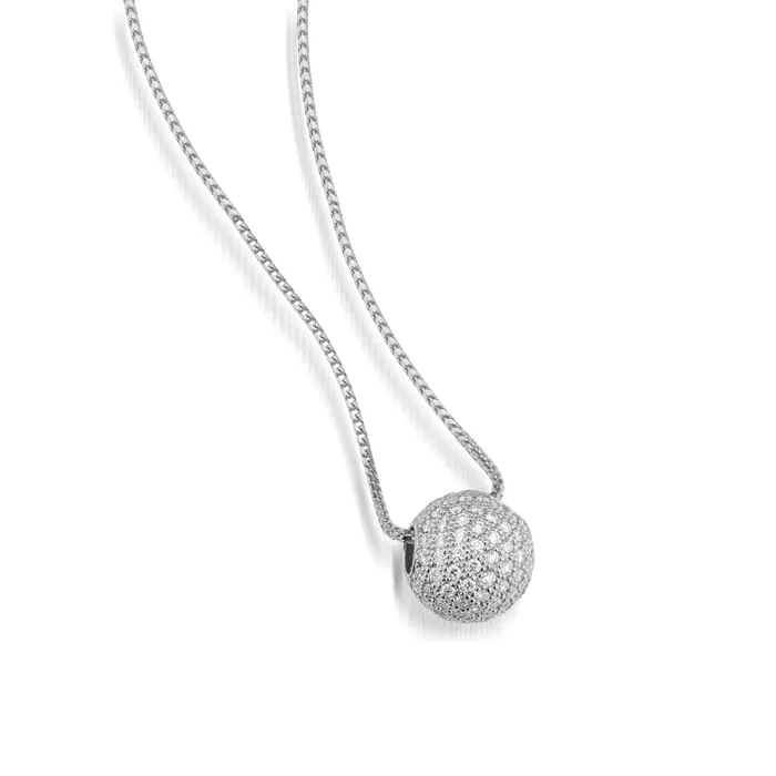 Necklaces John Atencio Essence Pave Diamond Ball Pendant Necklace