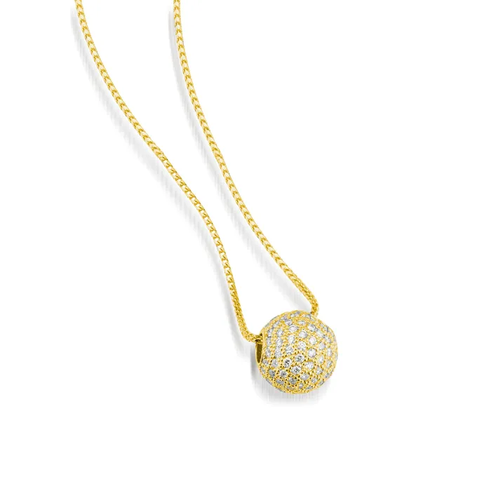 Necklaces John Atencio Essence Pave Diamond Ball Pendant Necklace