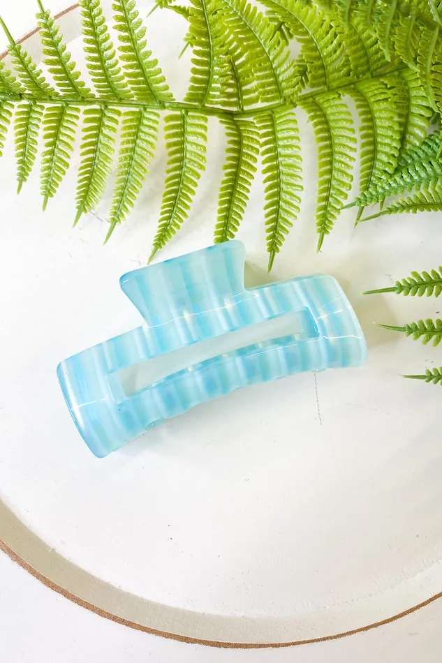 Necklaces Judson Striped Acetate Hair Clip Light Blue