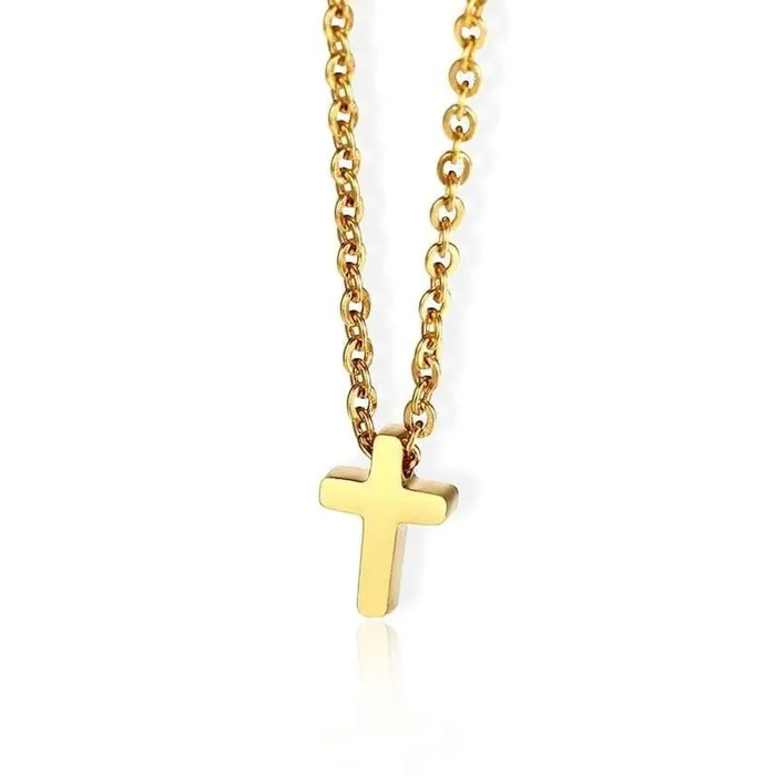 Necklaces Lords Guidance Womens Christian Necklace br Small Golden Cross