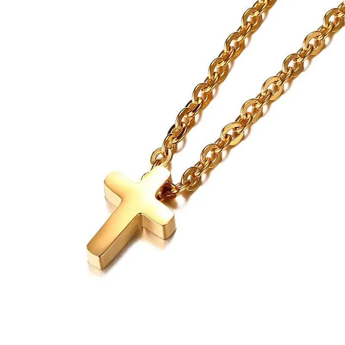 Necklaces Lords Guidance Womens Christian Necklace br Small Golden Cross