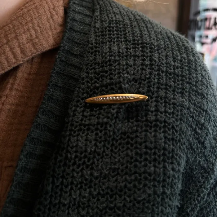 Necklaces OTC Victorian 14k Yellow Gold Seed Pearl Bar Pin