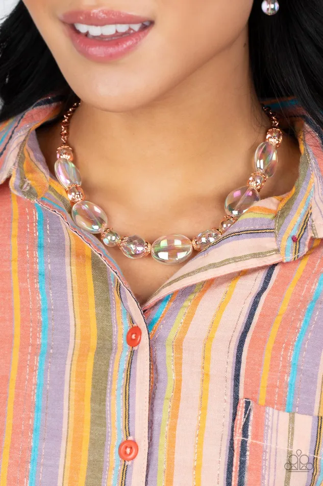 Necklaces Paparazzi Accessories Prismatic Magic Copper