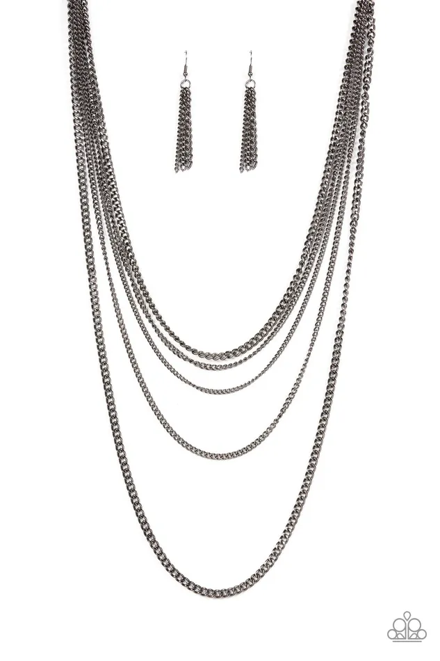 Necklaces Paparazzi Accessories Top of the Food Chain Black