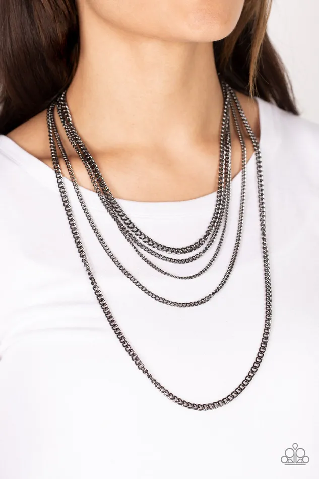 Necklaces Paparazzi Accessories Top of the Food Chain Black