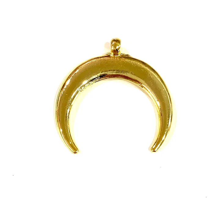 Necklaces Peppy Beads 24Kt Shiny Gold Plated Crescent Pendant 28mm Gold Crescent Pendant Necklaces Peppy Beads 24Kt Shiny Gold Plated Crescent Pendant 28mm Gold Crescent Pendant