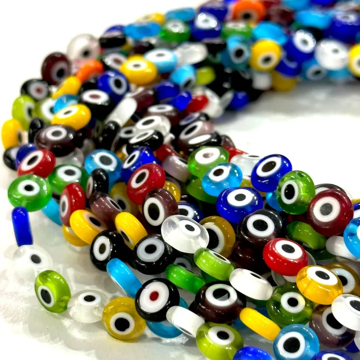 Necklaces Peppy Beads Evil Eye Beads Strand of 48 Flat Round 8mm Glass Beads Lampwork Glass Evil Eye Jewelry Lampwork Beads UK Beading Supply Necklaces Peppy Beads Evil Eye Beads Strand of 48 Flat Round 8mm Glass Beads Lampwork Glass Evil Eye Jewelry Lampwork Beads UK Beading Supply