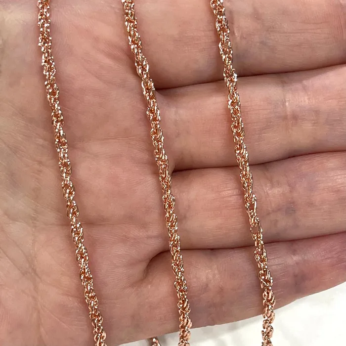 Necklaces Peppy Beads Rose Gold Plated Soldered Chain 2mm Rose Gold Plated Necklace Chain Necklaces Peppy Beads Rose Gold Plated Soldered Chain 2mm Rose Gold Plated Necklace Chain