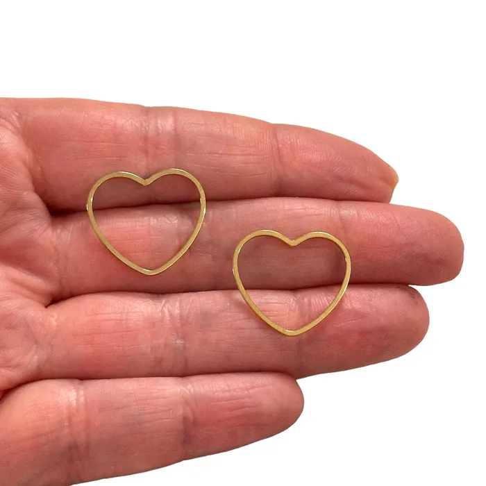 Necklaces Peppy Beads Stainless Steel 24Kt Gold Plated 20mm Heart Connector Charms Necklaces Peppy Beads Stainless Steel 24Kt Gold Plated 20mm Heart Connector Charms