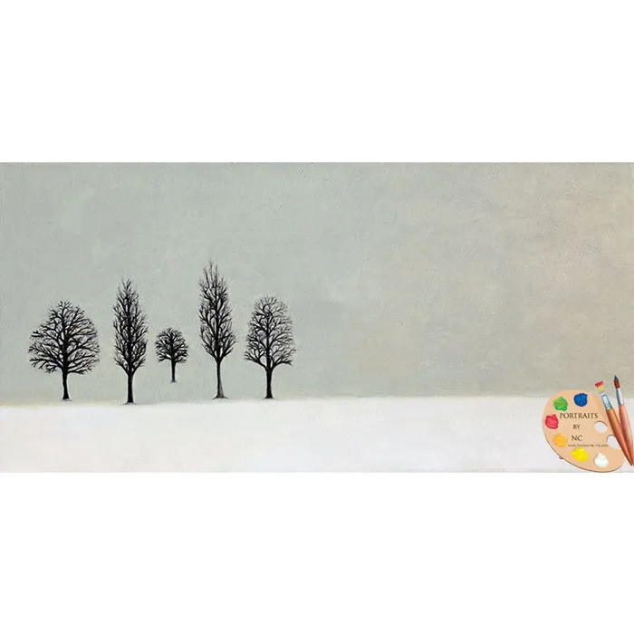 Necklaces Portraits by NC Painting of Winter Trees