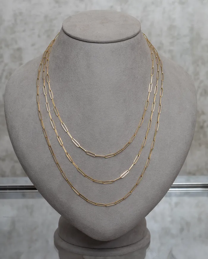 Necklaces RACHEL LYNN CHICAGO 14 Karat Yellow Gold Solid Itsy Paperclip Chain