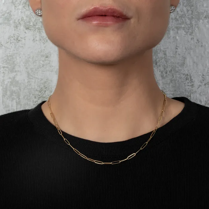 Necklaces RACHEL LYNN CHICAGO 14 Karat Yellow Gold Solid Itsy Paperclip Chain