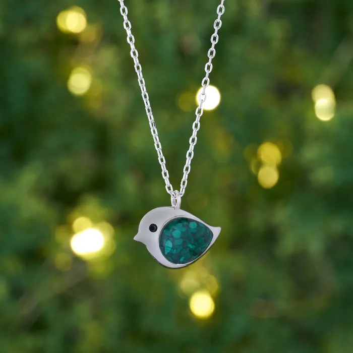 Necklaces Sterling Silver Malachite Birdie Necklace Chadds Ford Jewelry