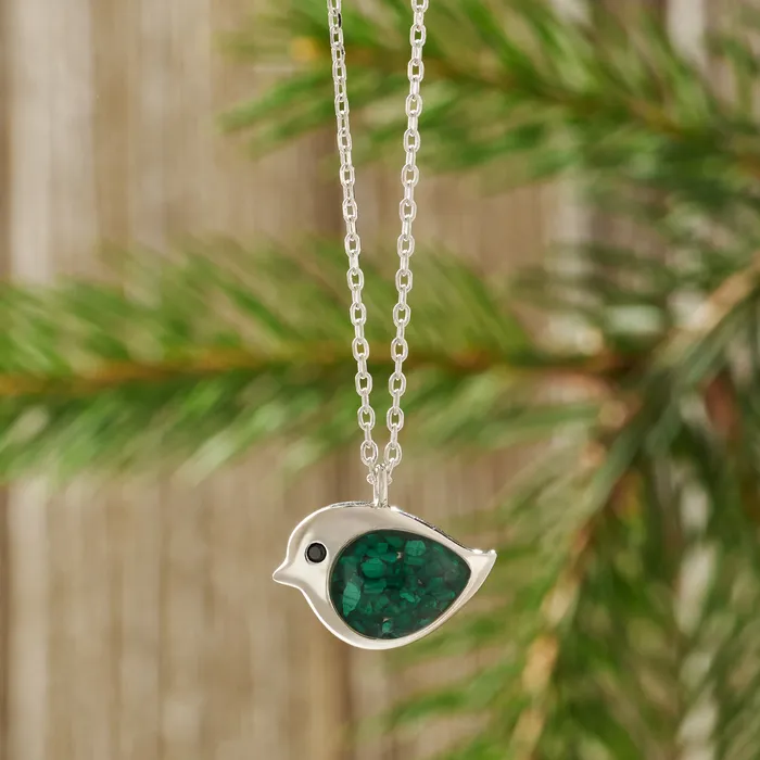 Necklaces Sterling Silver Malachite Birdie Necklace Chadds Ford Jewelry
