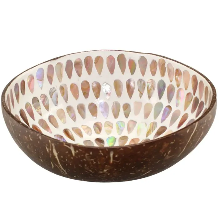 Necklaces WORLDBUYERS Mother of Pearl Mosaic Seeds Coconut Bowl