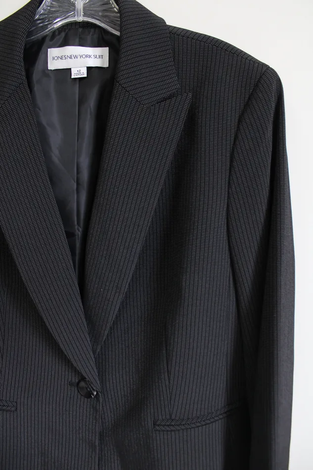 NEW Jones New York Suit Set Black Royal Flare Blazer Pant 12 Jones New York Rings