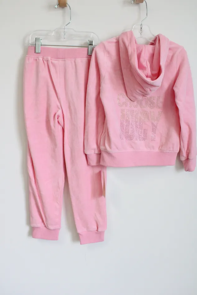 NEW Juicy Couture Pink Velvet 2 Piece Jacket Pants Set Youth 5 Juicy Couture Earrings