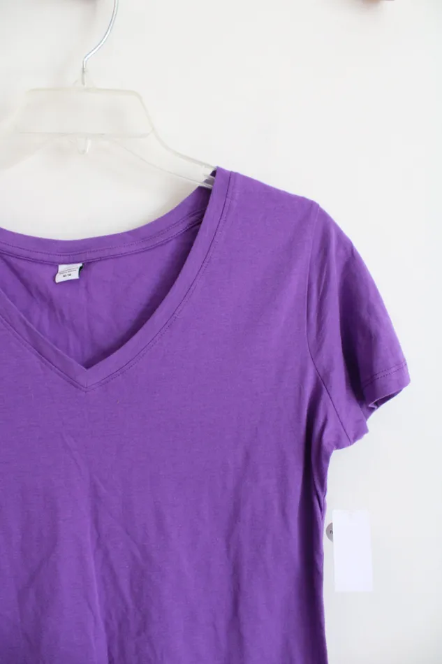 NEW Kmart Purple VNeck Cotton Top M Jubilee Thrift Earrings