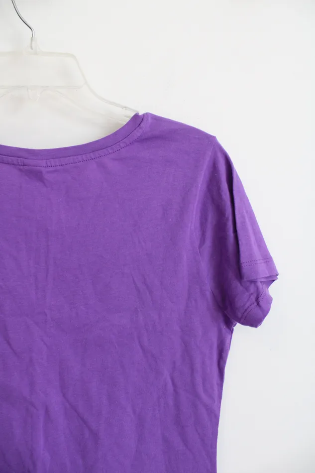 NEW Kmart Purple VNeck Cotton Top M Jubilee Thrift Earrings