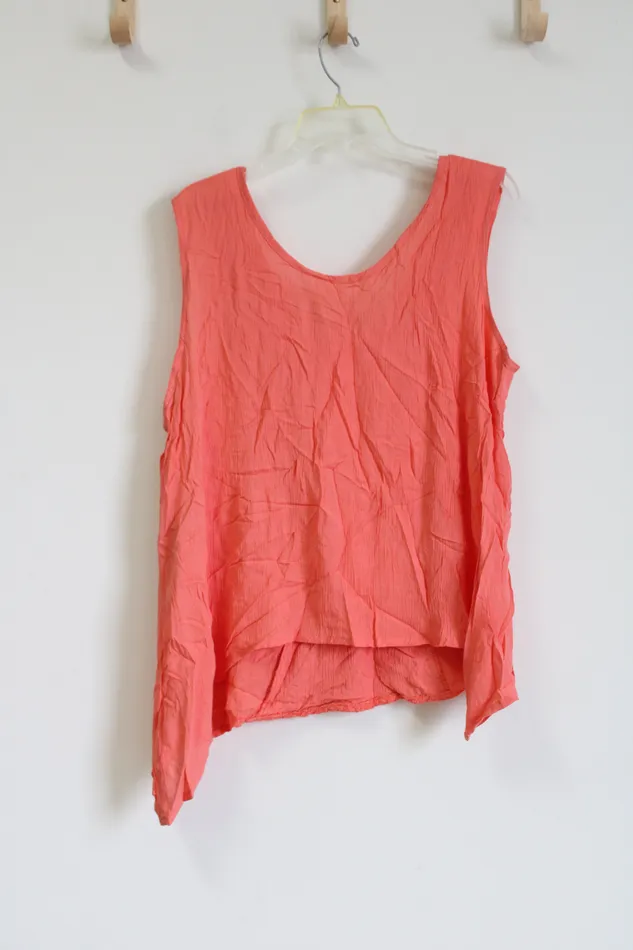 NEW Simply Noelle Pink Eyelet Crochet Reversable Tank XXL Simply Noelle Earrings