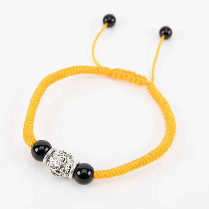 Nirvana Mala Adjustable Yellow Om Mani Bracelet Bracelets