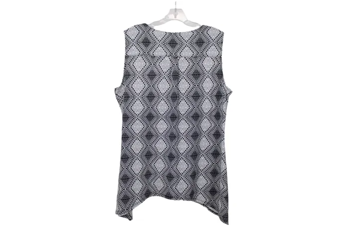 Notations Rings Notations Black Pattern Tank Top L