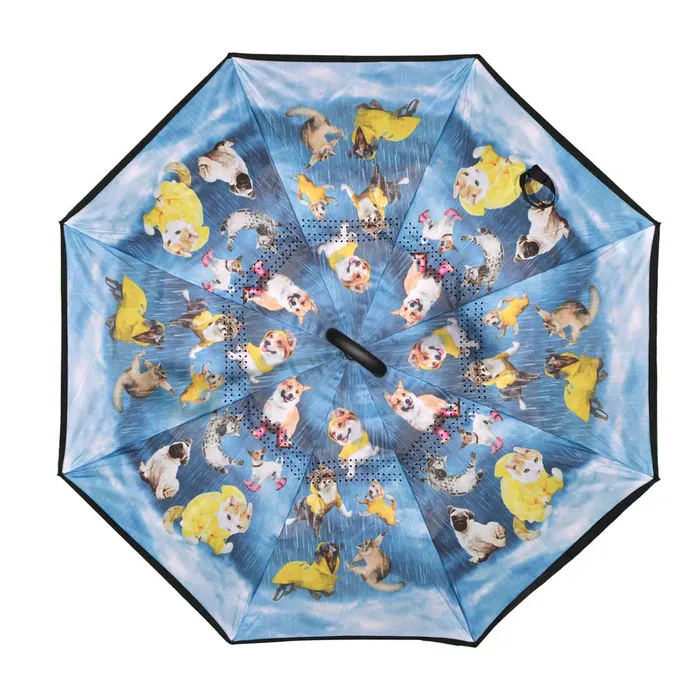 NUFOOT Topsy Turvy Raining Cats and Dogs Umbrella Necklaces