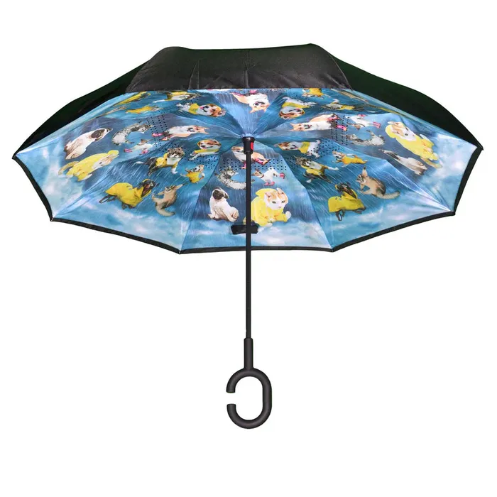 NUFOOT Topsy Turvy Raining Cats and Dogs Umbrella Necklaces