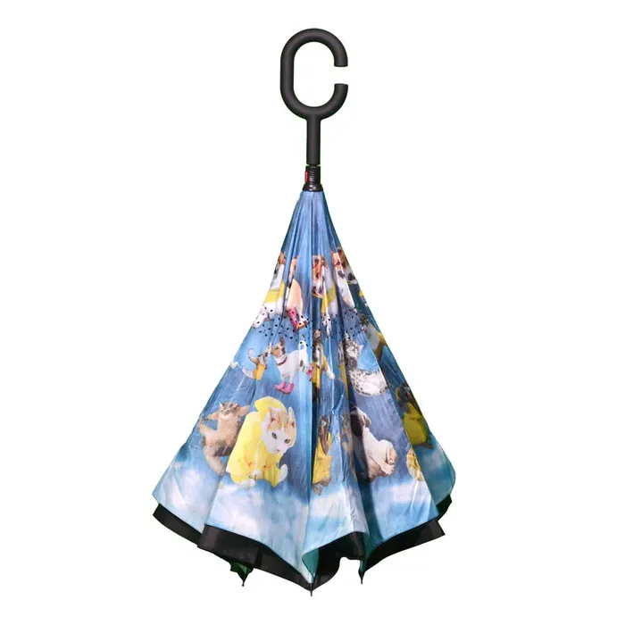 NUFOOT Topsy Turvy Raining Cats and Dogs Umbrella Necklaces