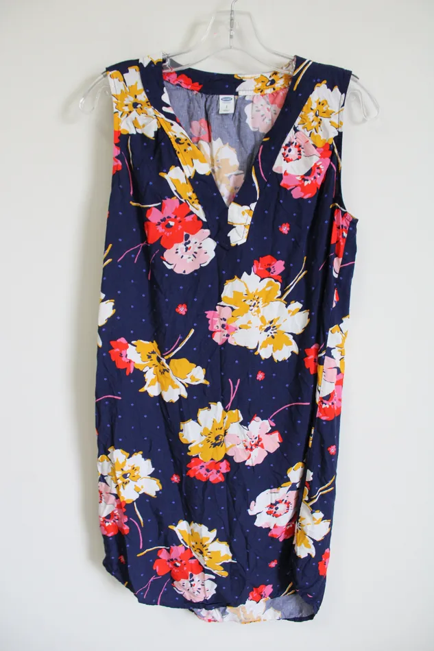 Old Navy Blue Floral Dress S Old Navy Rings