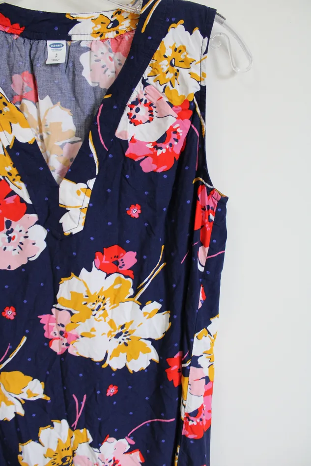 Old Navy Blue Floral Dress S Old Navy Rings