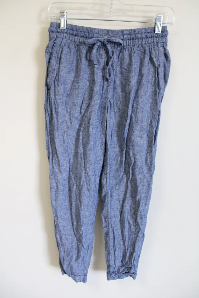 Old Navy Rings Old Navy Linen Blend Blue Ankle Pant XS