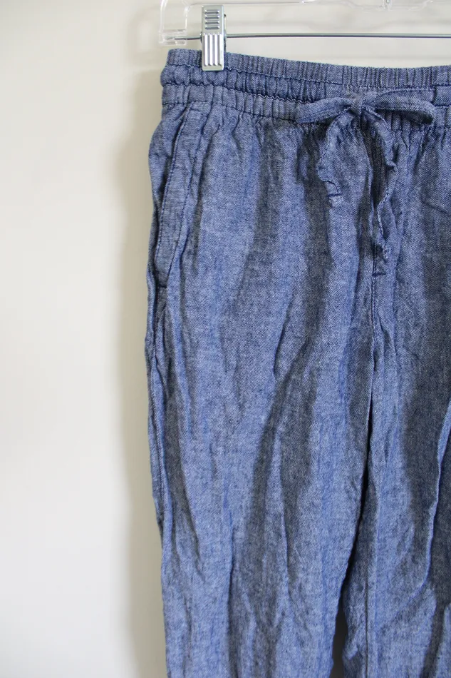Old Navy Rings Old Navy Linen Blend Blue Ankle Pant XS