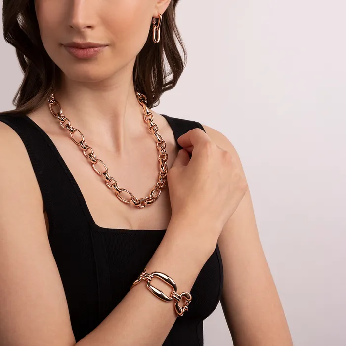 Orecchini Pendenti con Maglia Forzatina Allungata Bronzallure Earrings