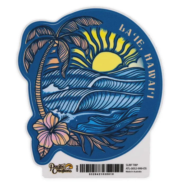 Pacific Creations Surf Trip Vinyl Sticker TANKSTREAM Earrings