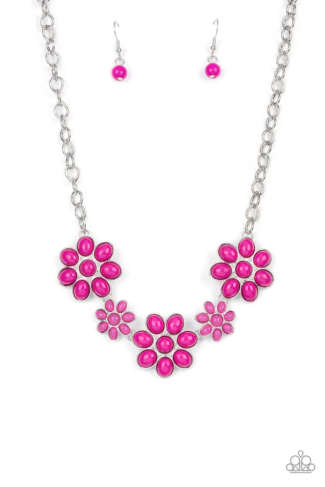 Paparazzi Accessories Earrings Flamboyantly Flowering Pink