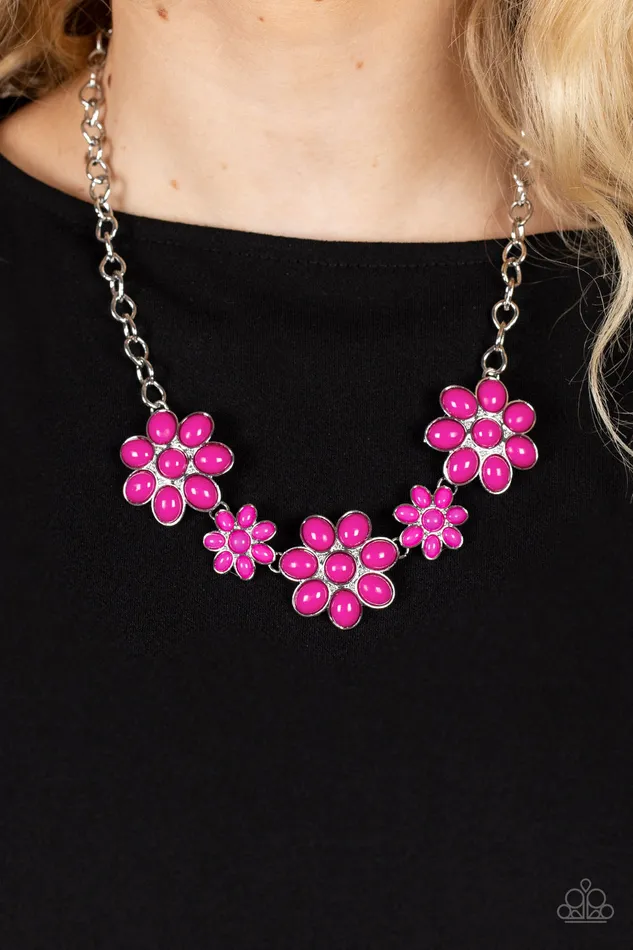 Paparazzi Accessories Earrings Flamboyantly Flowering Pink