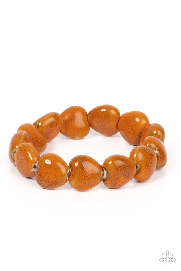 Paparazzi Accessories Earrings GLAZE a Trail Orange