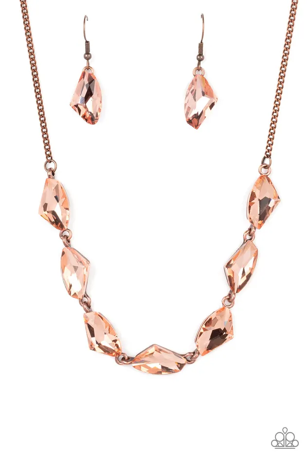 Paparazzi Accessories Earrings Raw Rapture Copper