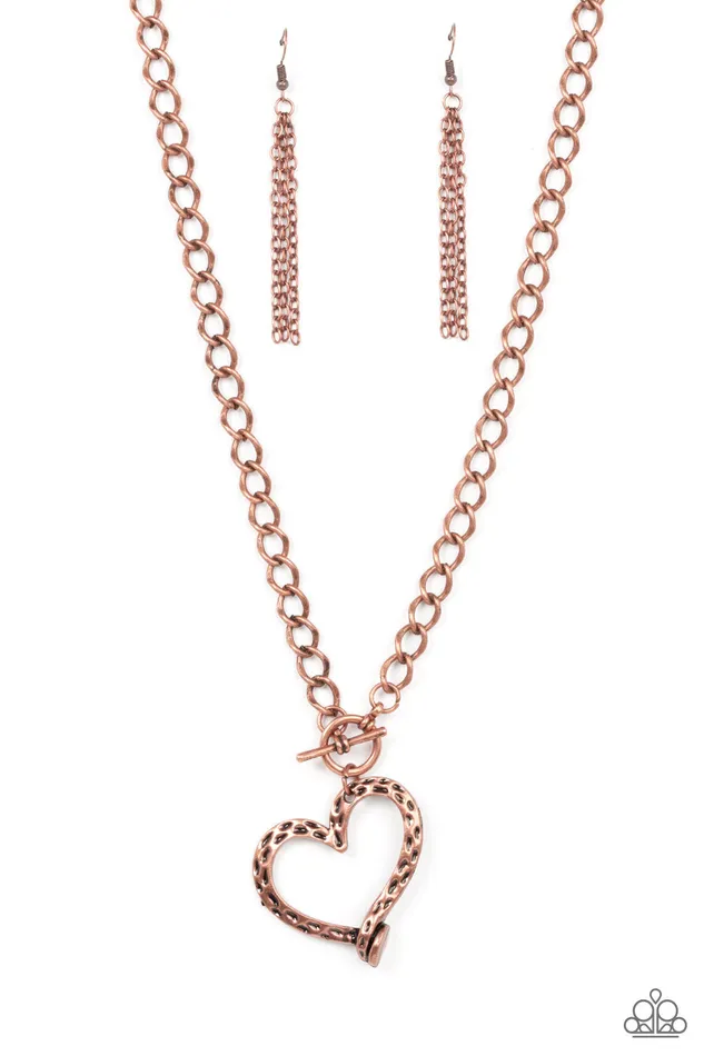 Paparazzi Accessories Earrings Reimagined Romance Copper