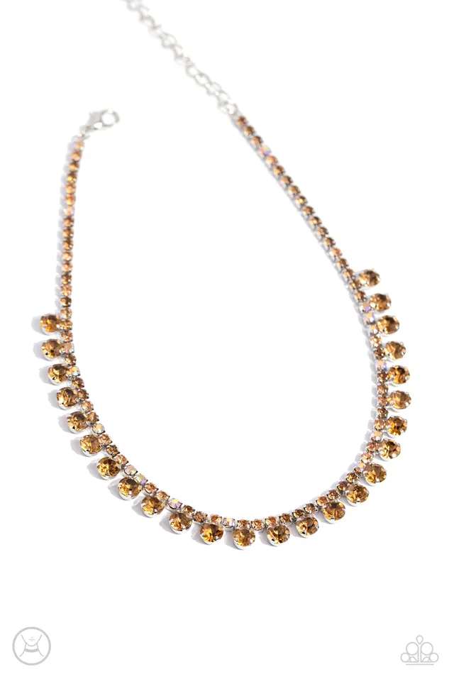 Paparazzi Accessories Earrings Ritzy Rhinestones Brown