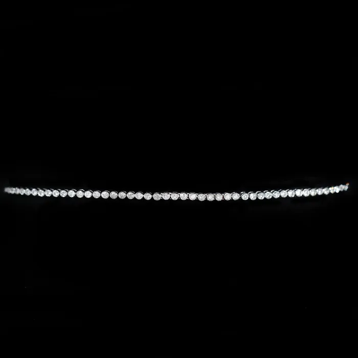 Paragon Mills Bracelets Estate 18K White Gold 150 CTW Diamond Bezel Bracelet 75