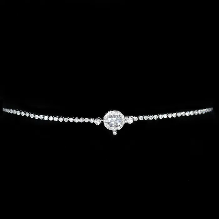 Paragon Mills Bracelets Estate 18K White Gold 150 CTW Diamond Bezel Bracelet 75