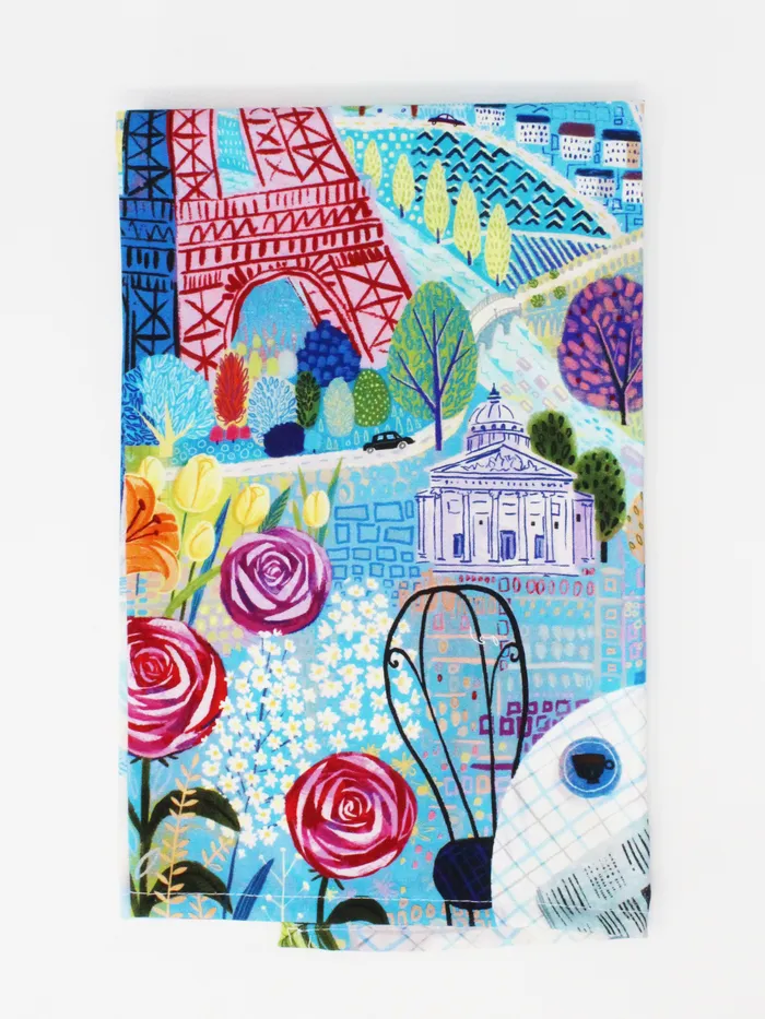 Paris Tea Towel WerkShoppe Earrings