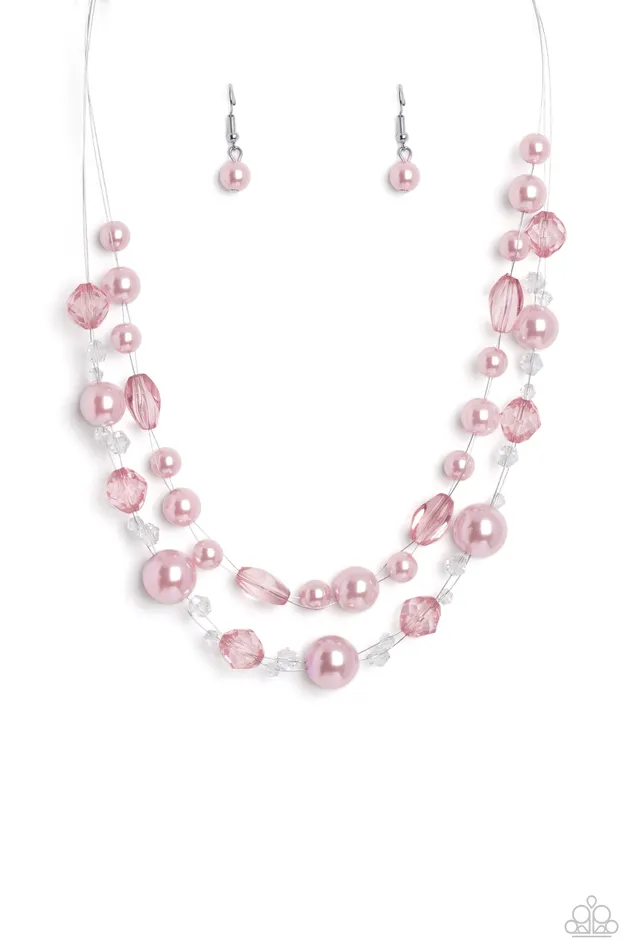 Parisian Pearls Pink Paparazzi Accessories Earrings