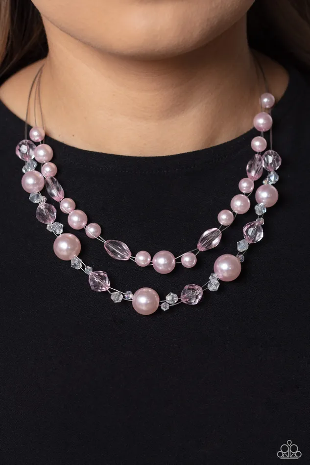 Parisian Pearls Pink Paparazzi Accessories Earrings