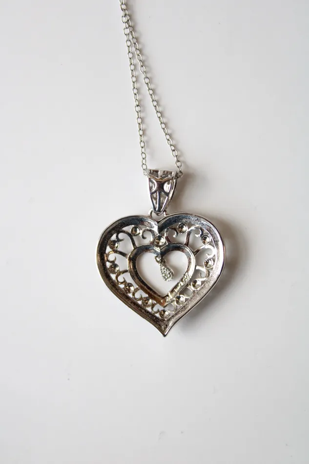 Pave Heart Sterling Silver Necklace Jubilee Thrift Necklaces