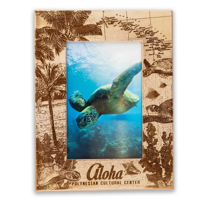 PCC Aloha LaserEtched Wood Photo Frame 4x 6 GIFTWORKSPLUS Necklaces