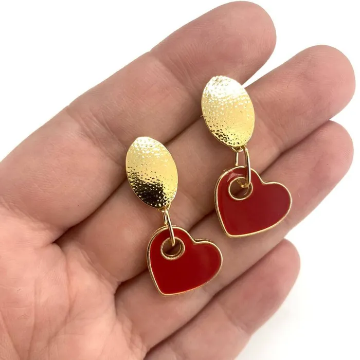 Peppy Beads 24Kt Gold Plated Brass Oval Stud Earrings 2 pcs in a pack Earrings