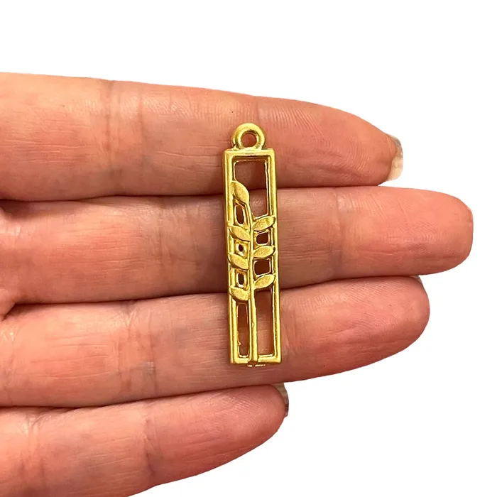 Peppy Beads 24Kt Matte Gold Plated Wheat Ear Charms Gold Wheat Ear Charms 2 pcs in a pack Earrings Peppy Beads 24Kt Matte Gold Plated Wheat Ear Charms Gold Wheat Ear Charms 2 pcs in a pack Earrings